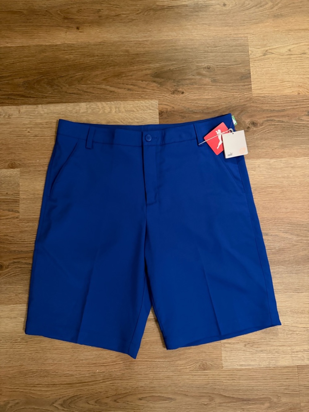 Puma Men's Royal Blue Flat-Front Performance Shorts